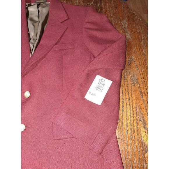 New 39S Regent Burgandy Single Breast Notch Lapel Suit Sports Coat Blazer NWT - Picture 2 of 4